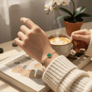 Emerald Bloom Clover Bracelet