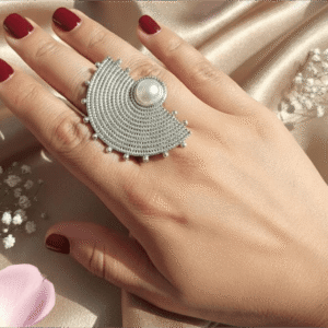 Pearl Fan Ring Silver-plated